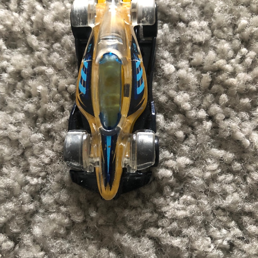 Hot wheels race car yellow and blue